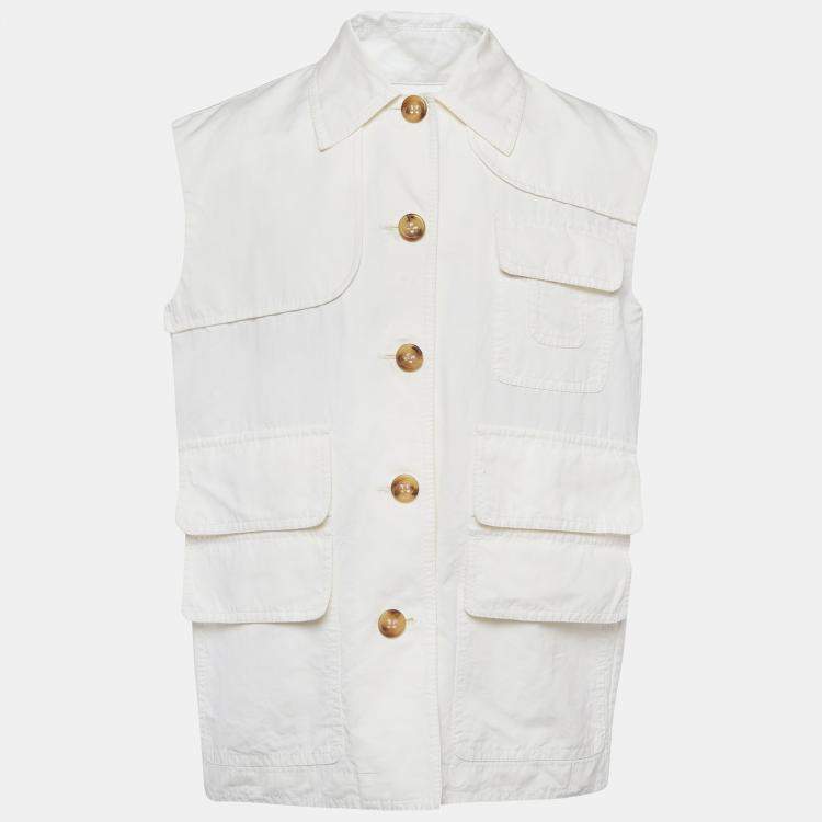 Pre Owned M Missoni White Cotton Blend Vest M