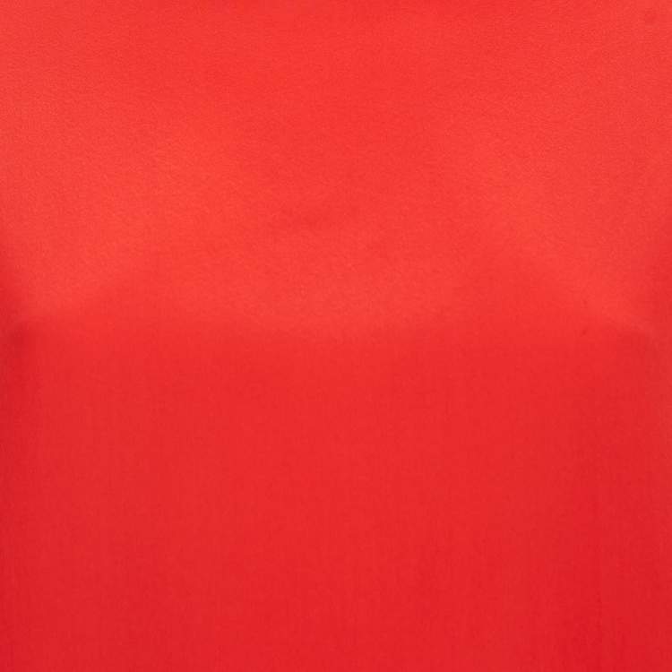 Pre Owned M Missoni Red Silk Crepe Oversized Top S 