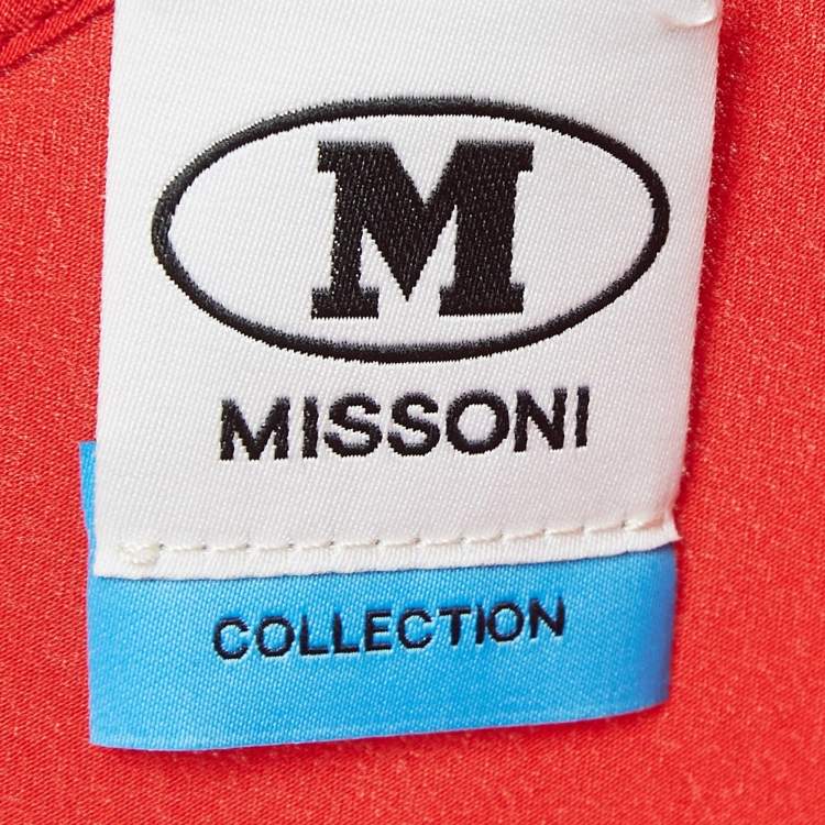 Pre Owned M Missoni Red Silk Crepe Oversized Top S 