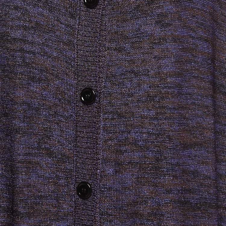 Pre Owned M Missoni Purple Patterned Lurex Knit Cardigan & Playsuit Set L