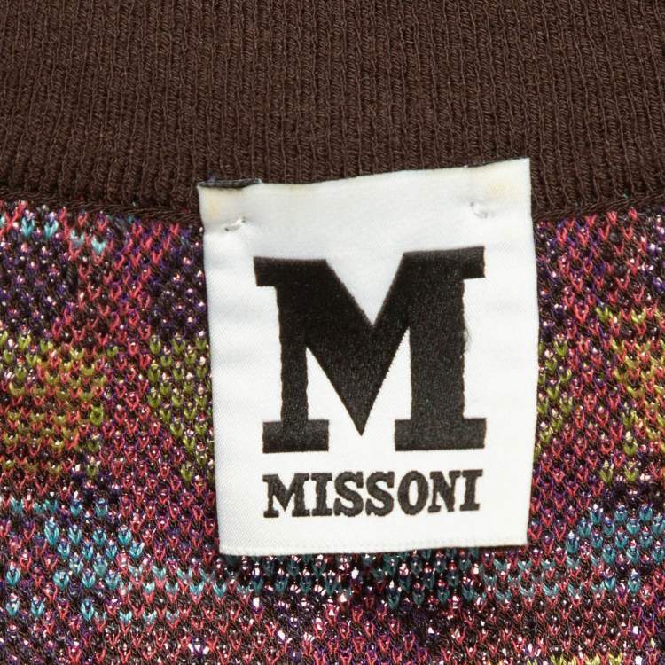 مملوكة مسبقًا M Missoni Multicolor Patterned Knit Midi Dress S