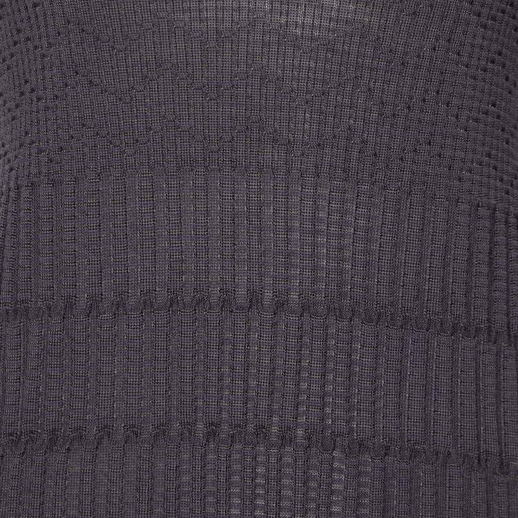 Pre Owned M Missoni Grey Patterned Wool Blend Knit Dress M