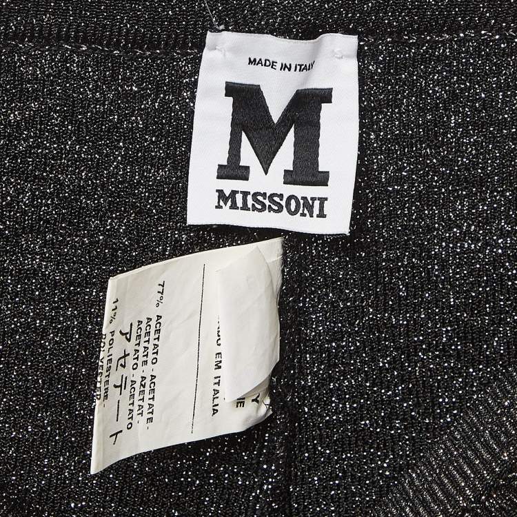 Pre Owned M Missoni Black Lurex Knit Leggings S