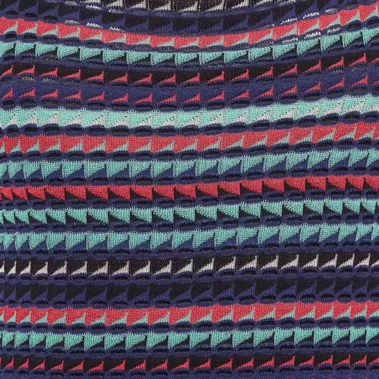 Pre Owned M Missoni Multicolor Patterned Knit Sleeveless Midi Dress M