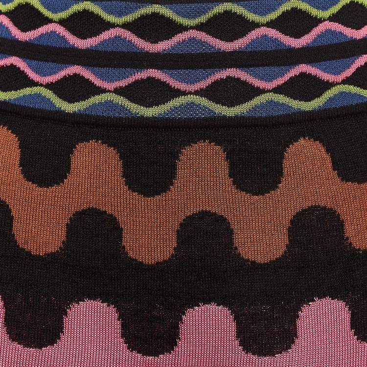 Pre Owned M Missoni Multicolor Patterned Knit Mini Skirt S