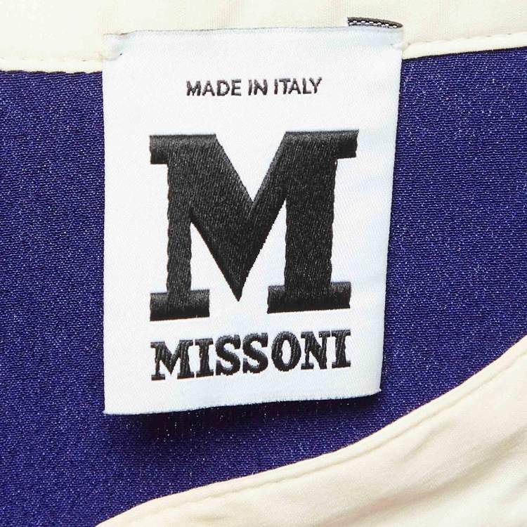 Pre Owned M Missoni Blue Colorblocked Silk Button Front Shirt M