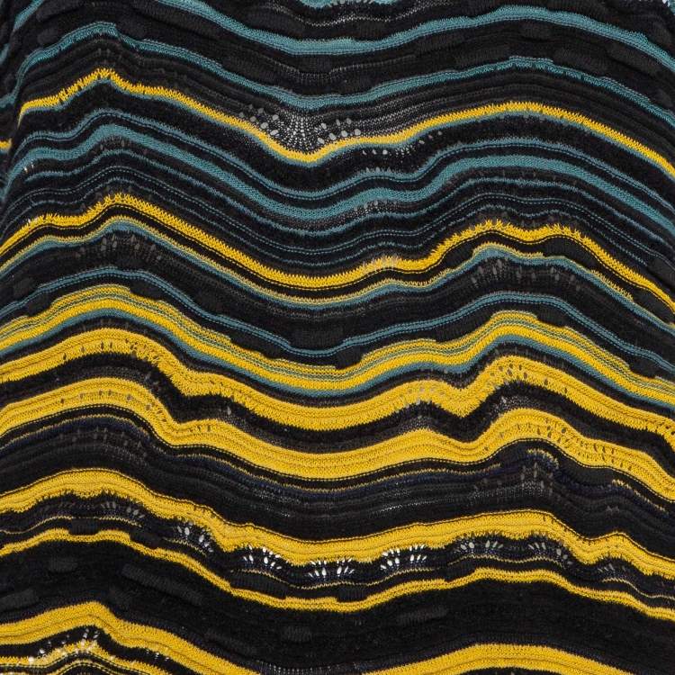 Pre Owned M Missoni Multicolor Patterned Knit Long Sleeve Top L