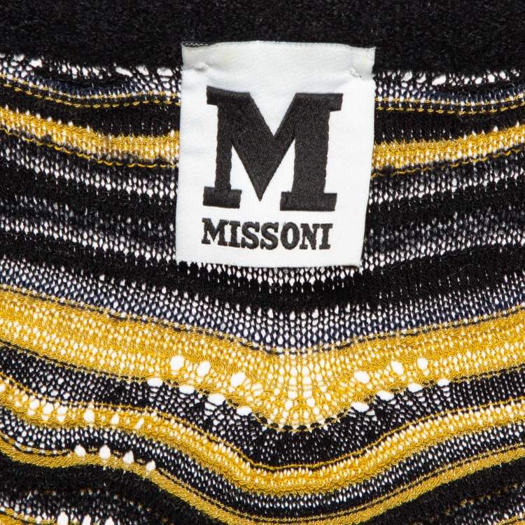 Pre Owned M Missoni Multicolor Patterned Knit Long Sleeve Top L