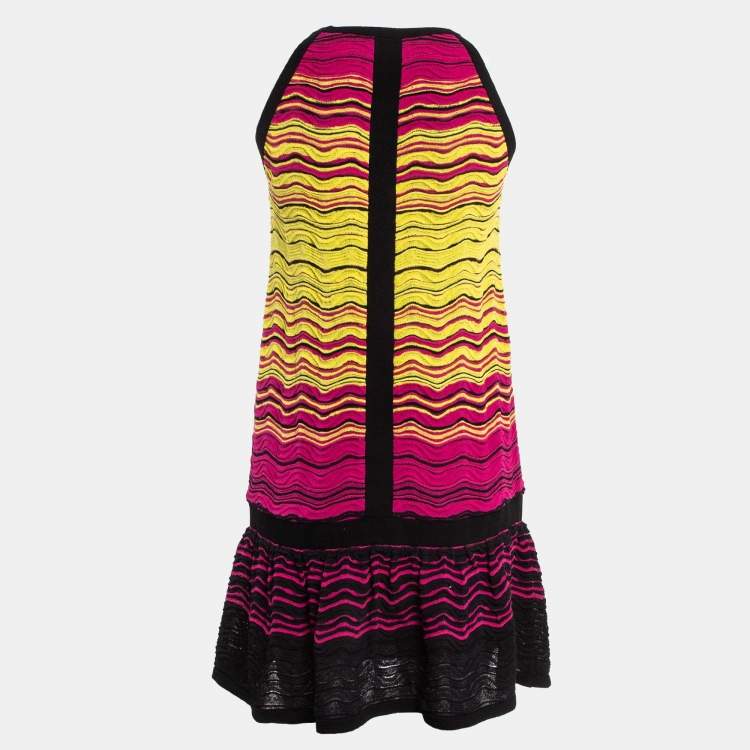 Pre Owned M Missoni Multicolor Chevron Knit Short Dress S