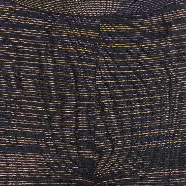 Pre Owned M Missoni Black Patterned Wool Blend Knit Capri Pants S