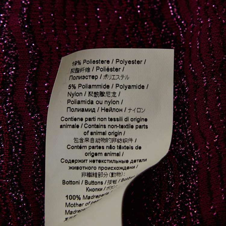 Pre Owned M Missoni Purple Lurex Knit Long Sleeve Cover-Up XL
