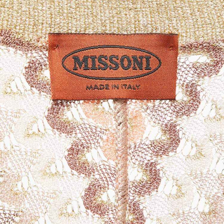 Pre Owned : Missoni Multicolor Patterned Lurex Knit Button Front Cardigan S