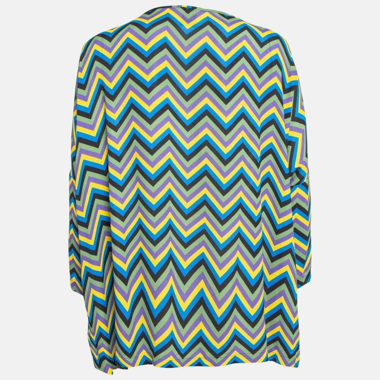 Pre Owned M Missoni Multicolor Crepe Loose Fit Top M