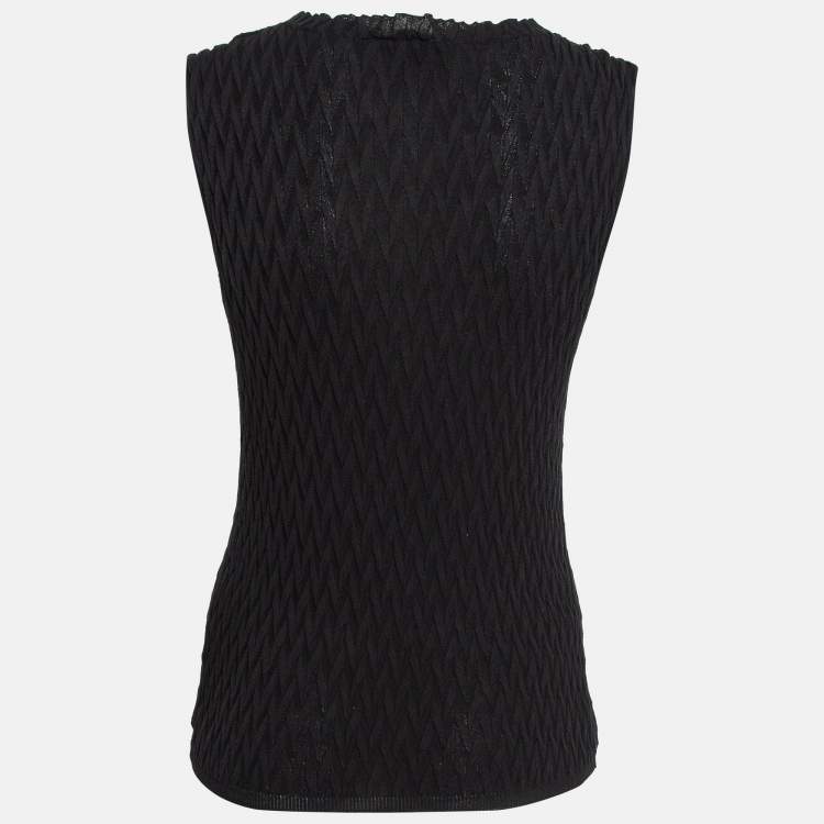 مملوكة مسبقًا Missoni Black Textured Knit Tank Top M