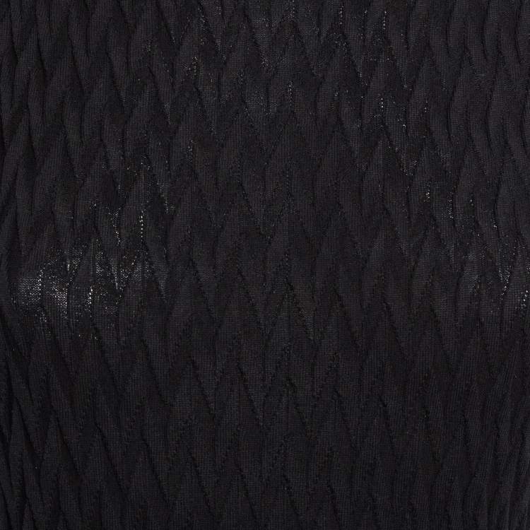 مملوكة مسبقًا Missoni Black Textured Knit Tank Top M