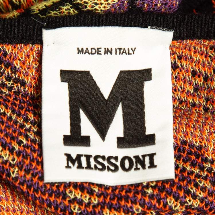 مملوكة مسبقًا M Missoni Multicolor Patterned Knit Sleeveless Tunic M