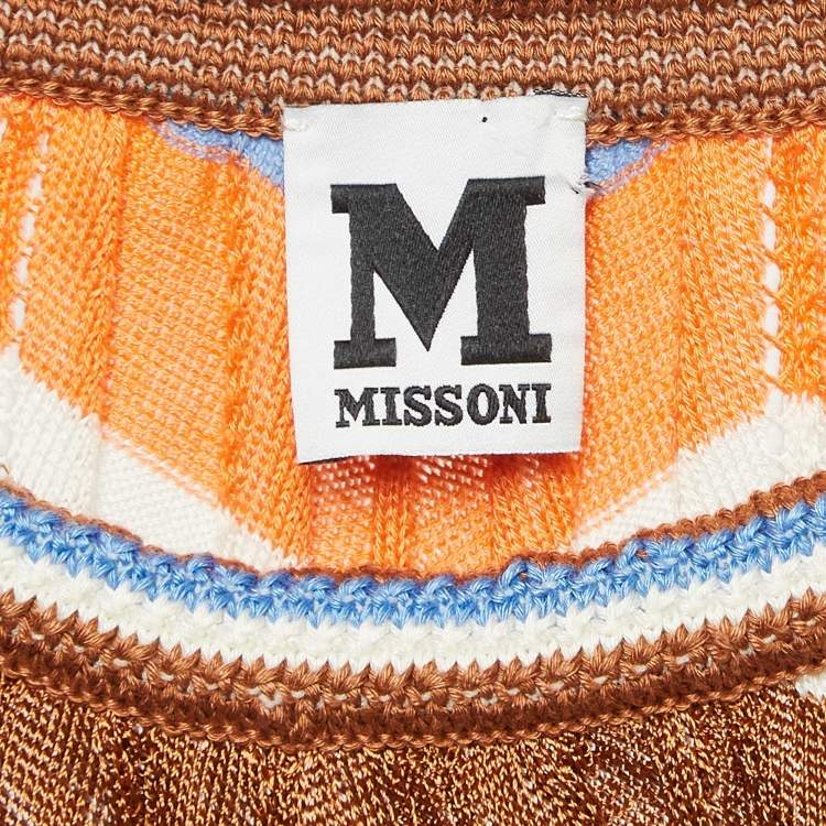 Pre Owned M Missoni Multicolor Pointelle Knit Knit Blouse L