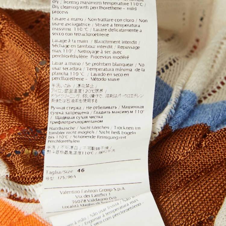 Pre Owned M Missoni Multicolor Pointelle Knit Knit Blouse L