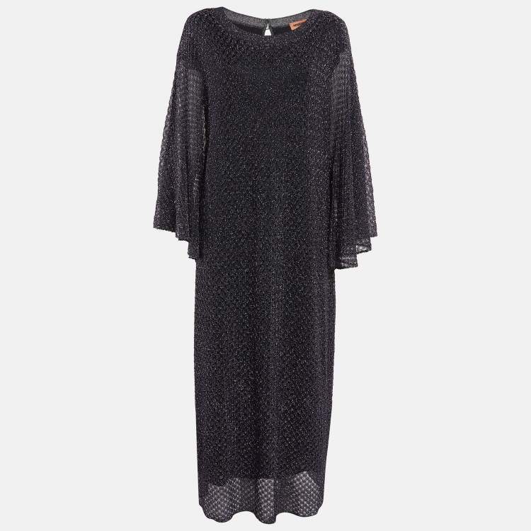 Pre Owned M Missoni Metallic Lurex Knit Kimono Dress M