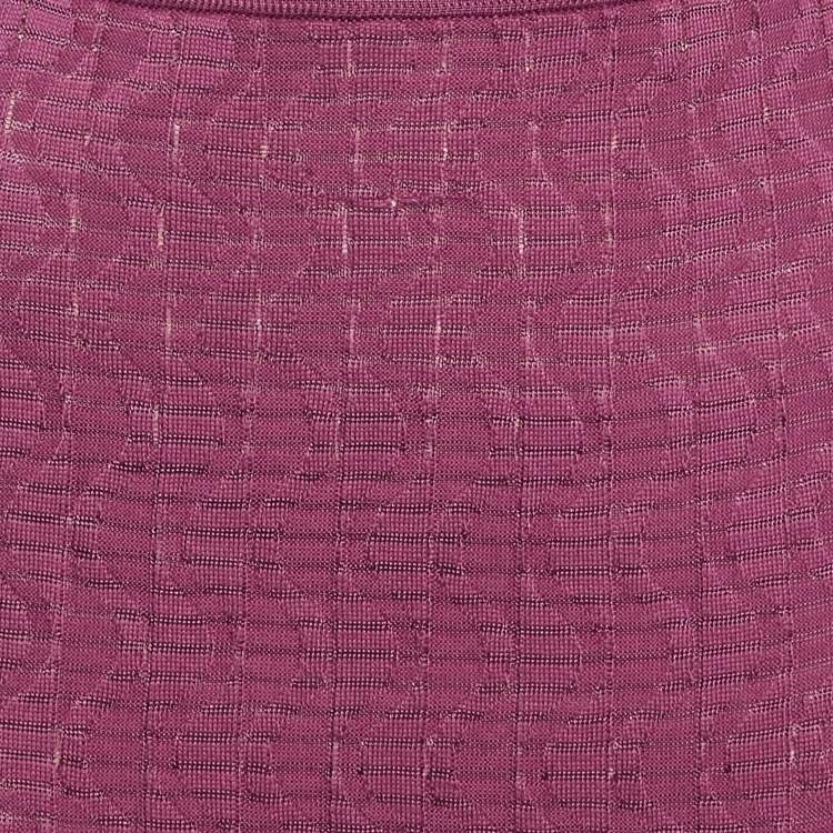 Pre Owned M Missoni Pink Patterned Knit Maxi Skirt S