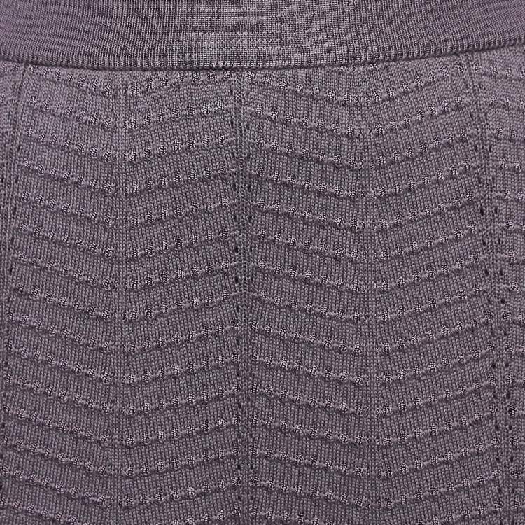 Pre Owned M Missoni Light Purple Chevron Pattern Knit Maxi Skirt S