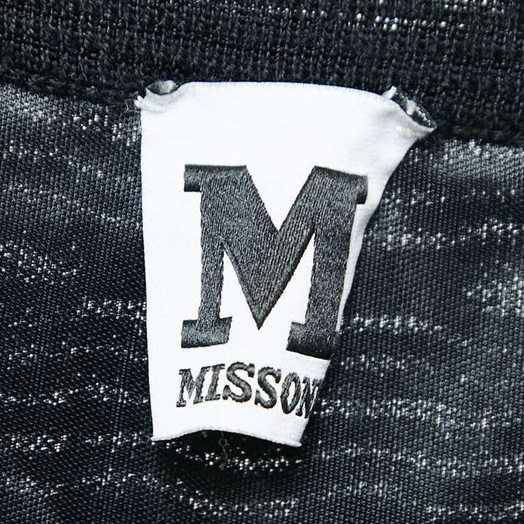 Pre Owned M Missoni Black Patterned Knit Maxi Skirt S