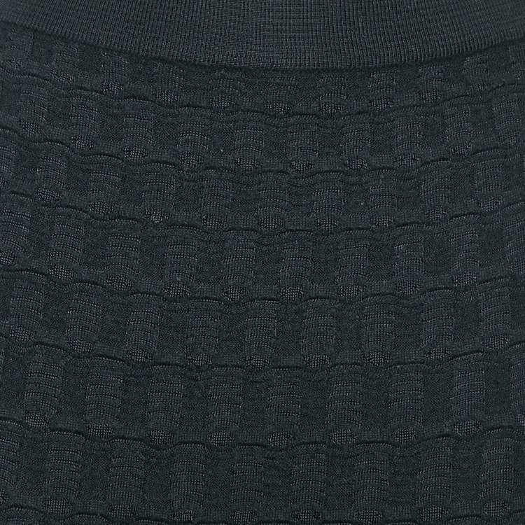 Pre Owned M Missoni Black Patterned Knit Maxi Skirt S