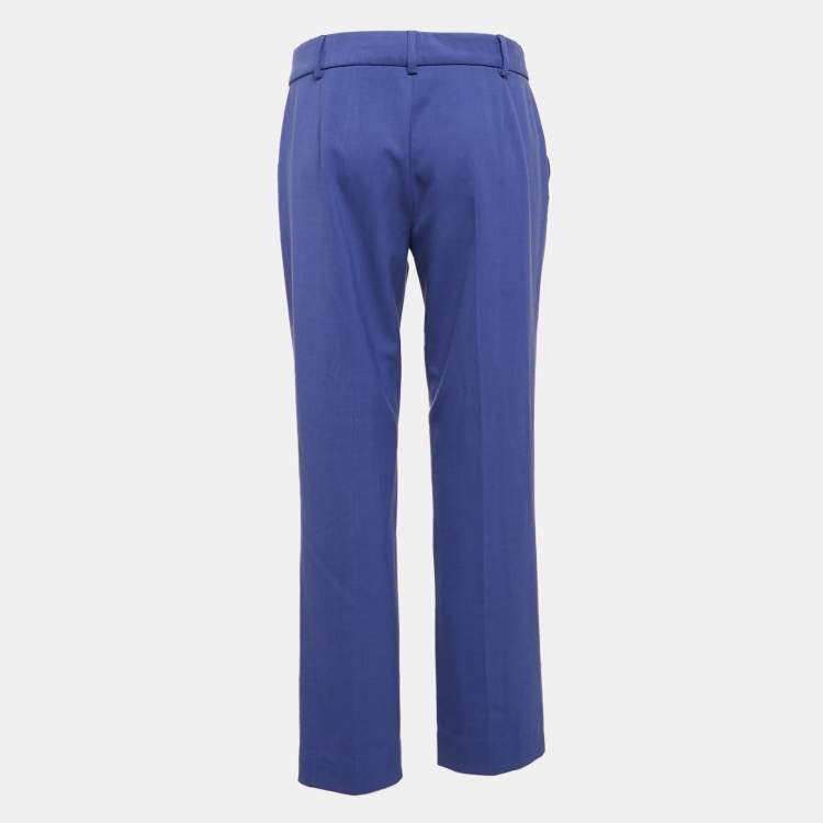 Pre Owned M Missoni Purple Gabardine Straight Leg Trousers L