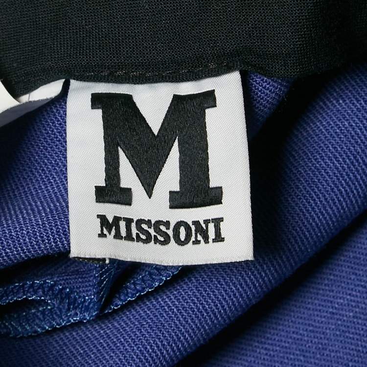 Pre Owned M Missoni Purple Gabardine Straight Leg Trousers L
