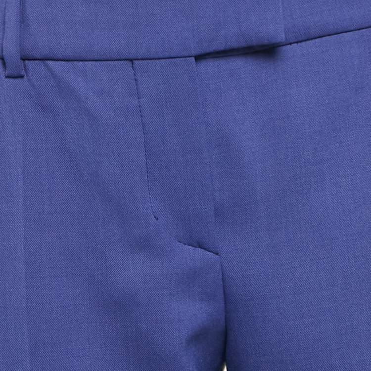 Pre Owned M Missoni Purple Gabardine Straight Leg Trousers L