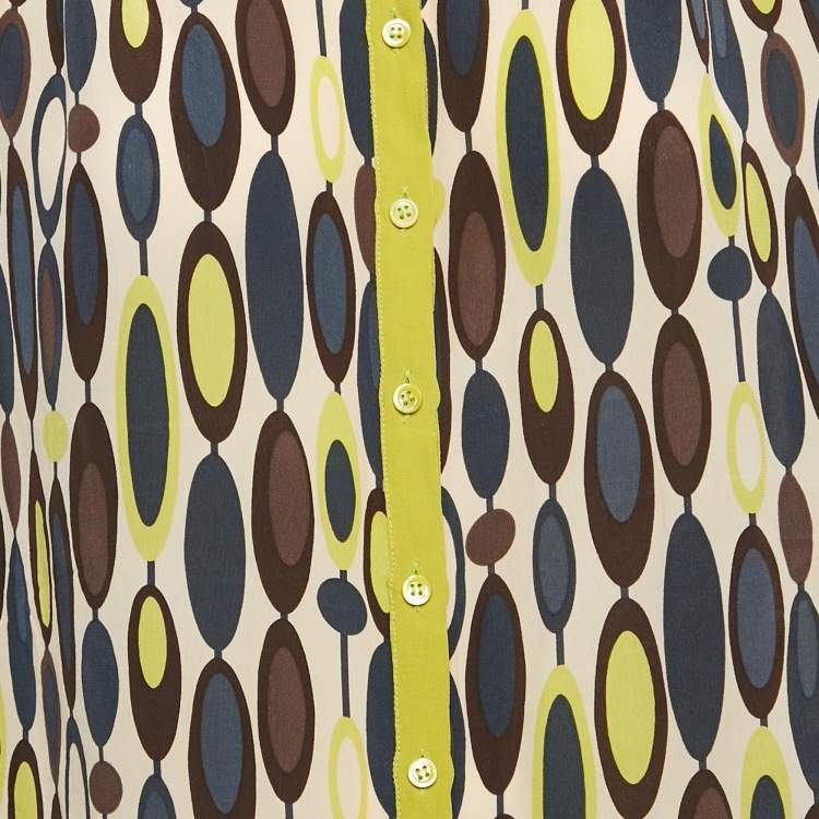 Pre Owned M Missoni Multicolor Printed Silk Long Sleeve Shirt M