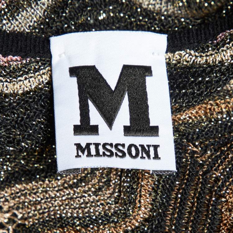 Pre Owned M Missoni Multicolor Perforated Lurex Knit Maxi Dress M