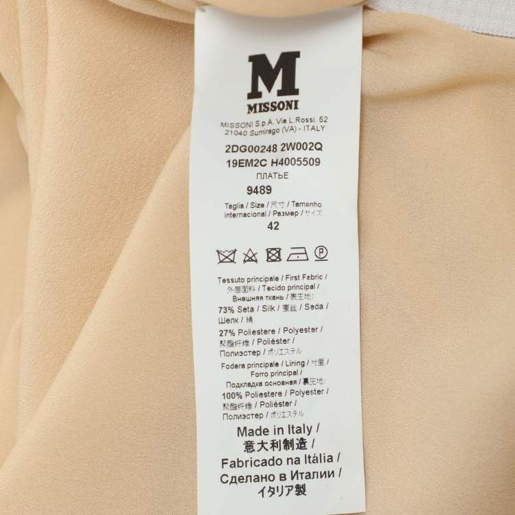 Pre Owned M Missoni Gold Silk Maxi Dress M