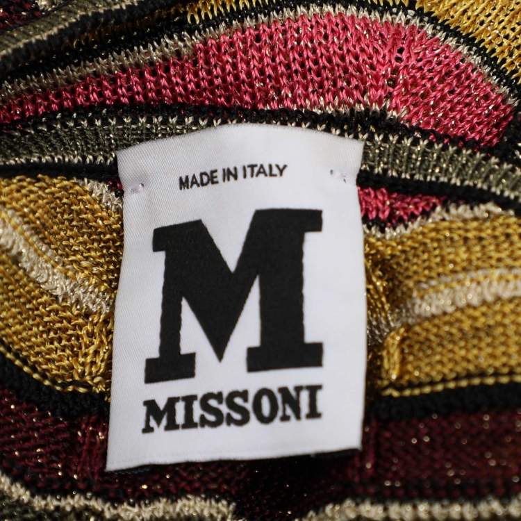 Pre Owned M Missoni Multicolor Knit Fabric Midi Dress M