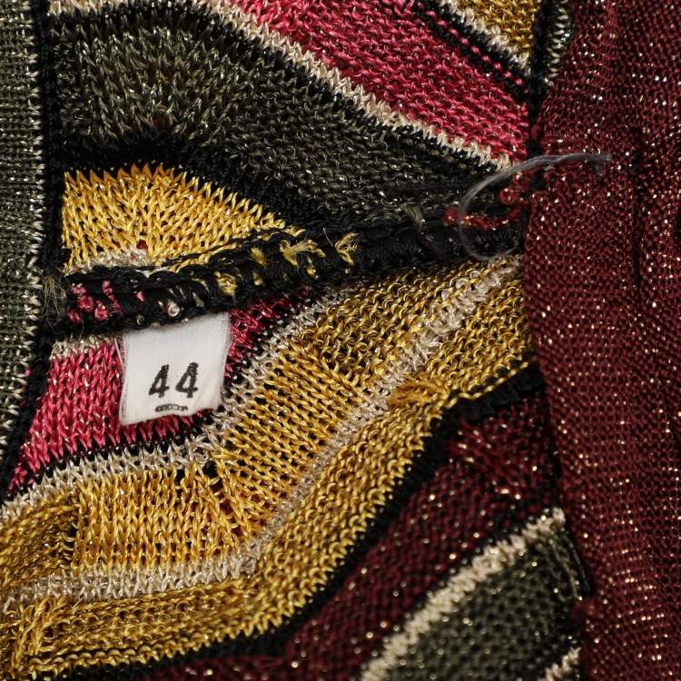 Pre Owned M Missoni Multicolor Knit Fabric Midi Dress M