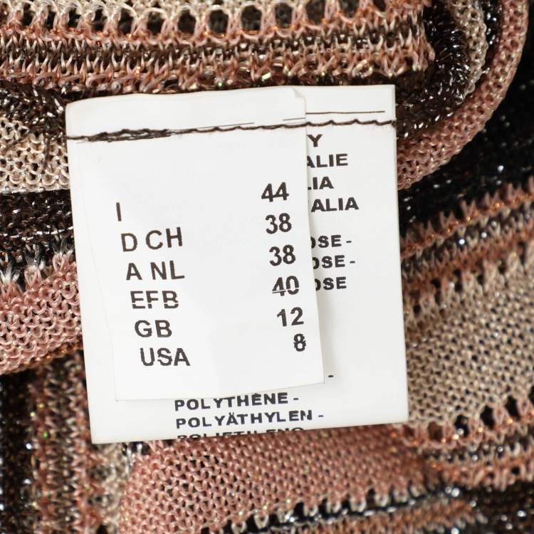 Pre Owned M Missoni Multicolor Striped Lurex Knit Dress M