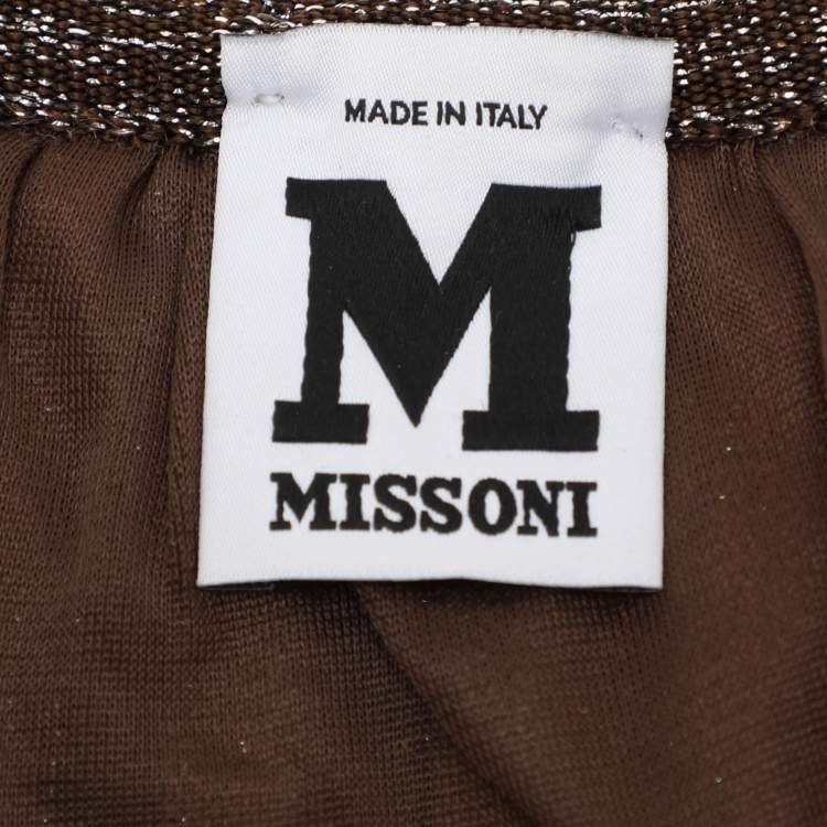 Pre Owned M Missoni Multicolor Striped Lurex Knit Dress M