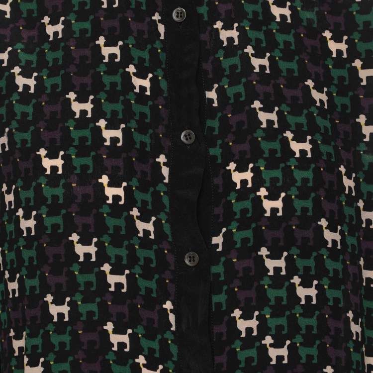 Pre Owned M Missoni Multicolor Silk Long Sleeve Shirt M
