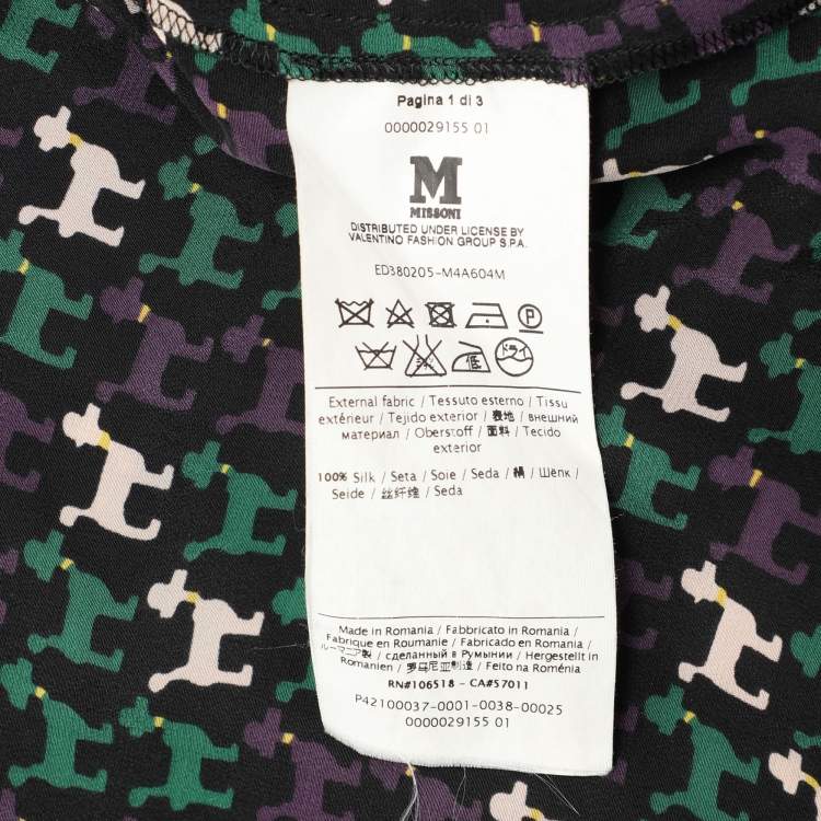 Pre Owned M Missoni Multicolor Silk Long Sleeve Shirt M