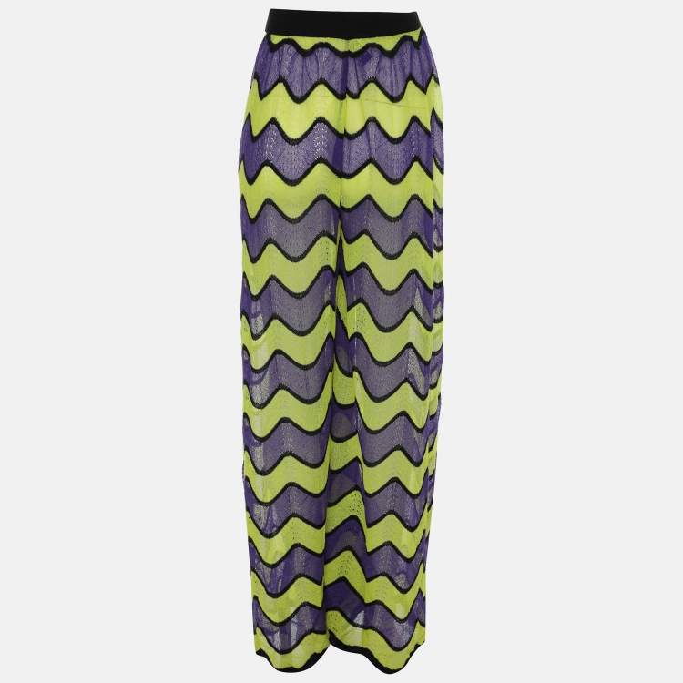 Pre Owned M Missoni Multicolor Knit Flare Trouser L