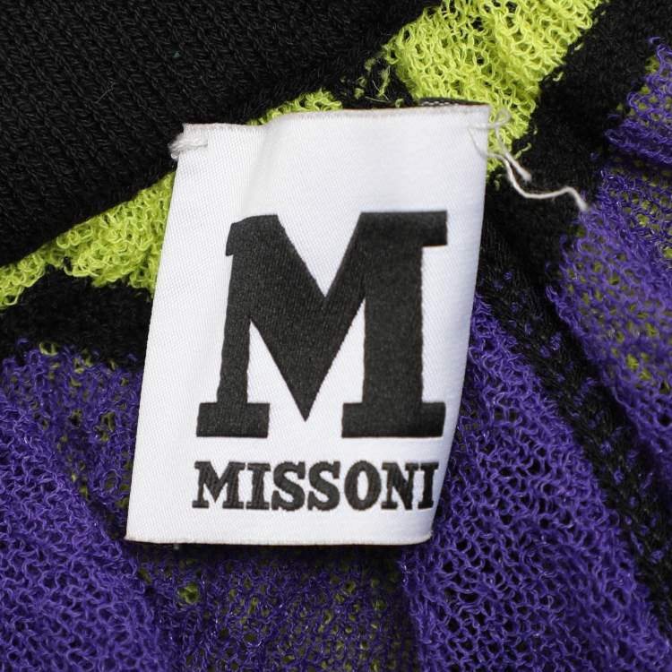 Pre Owned M Missoni Multicolor Knit Flare Trouser L