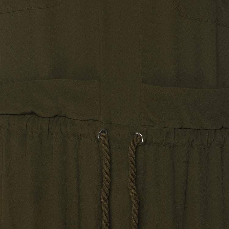 Pre Owned M Missoni Green Acetate Blend Belted Sleeveless Jumpsuit S