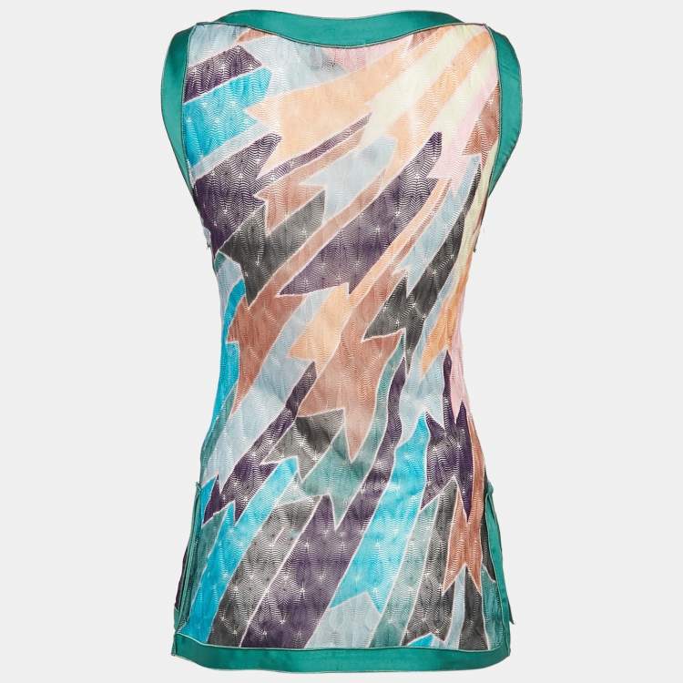 Pre Owned Missoni Multicolor Patterned Knit Sleeveless Top S