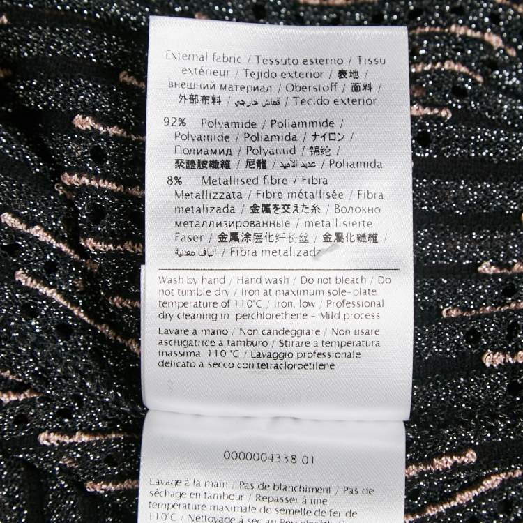 Pre Owned M Missoni Black/Pink Stripe Lurex Knit Front Open Cardigan S