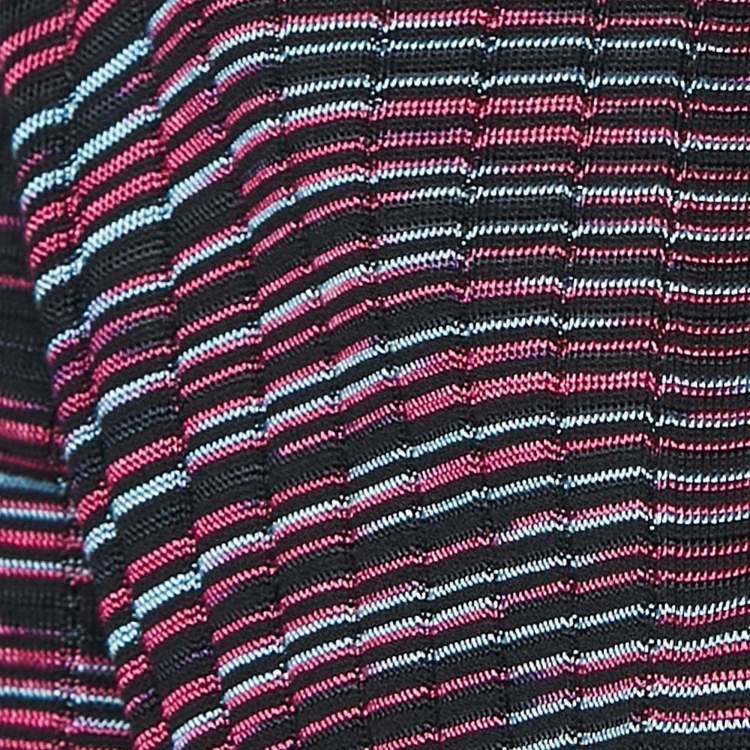 Pre Owned M Missoni Purple Patterned Knit Open Front Cardigan M
