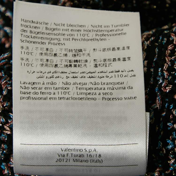 مملوكة مسبقًا M Missoni Black Tweed Button Front Cardigan M