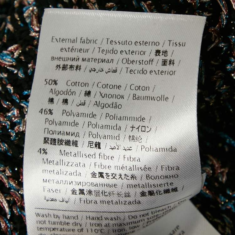 مملوكة مسبقًا M Missoni Black Tweed Button Front Cardigan M