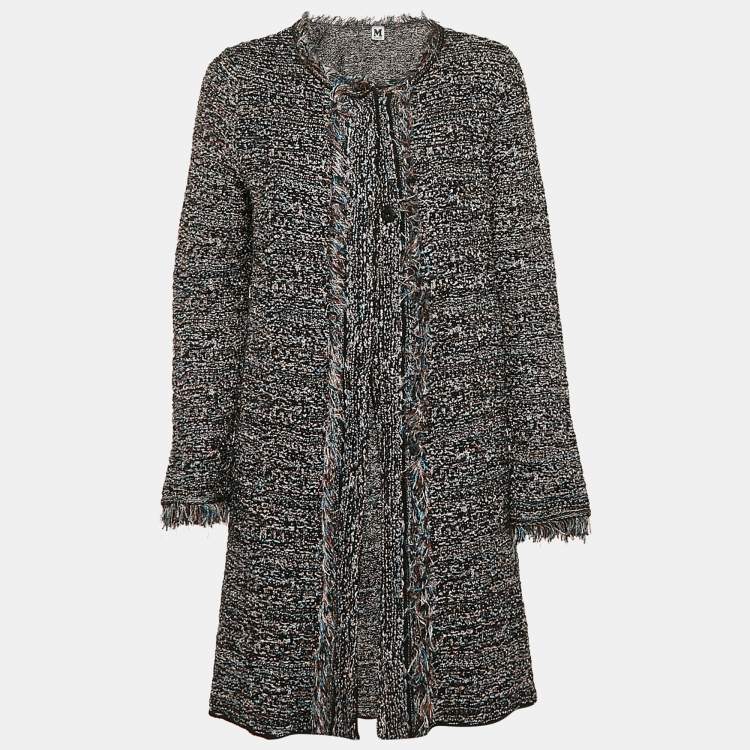 مملوكة مسبقًا M Missoni Black Tweed Button Front Cardigan M