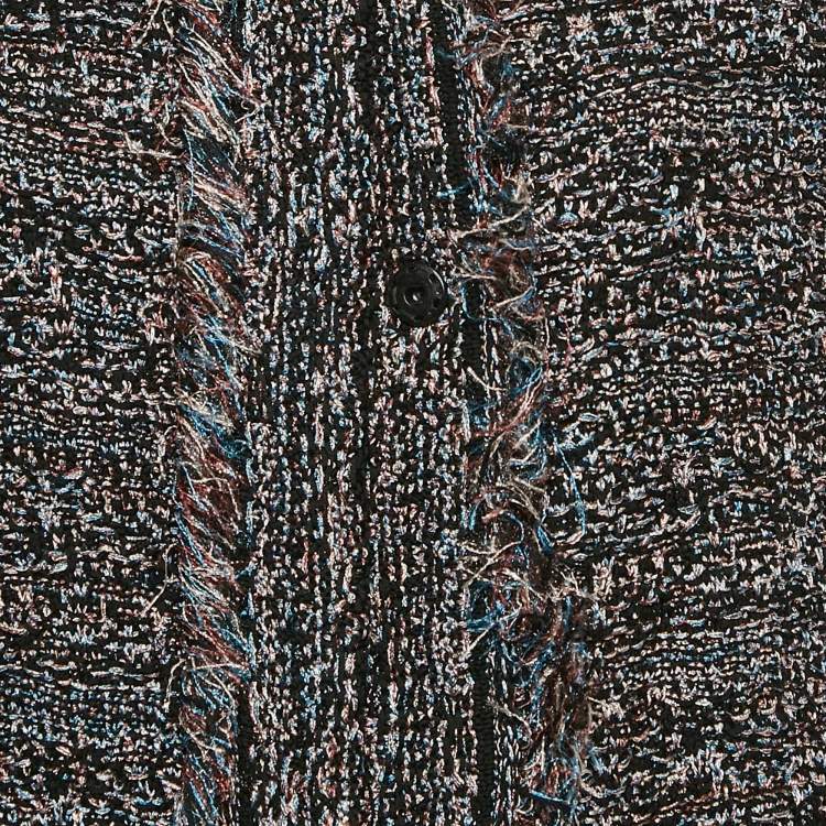 مملوكة مسبقًا M Missoni Black Tweed Button Front Cardigan M