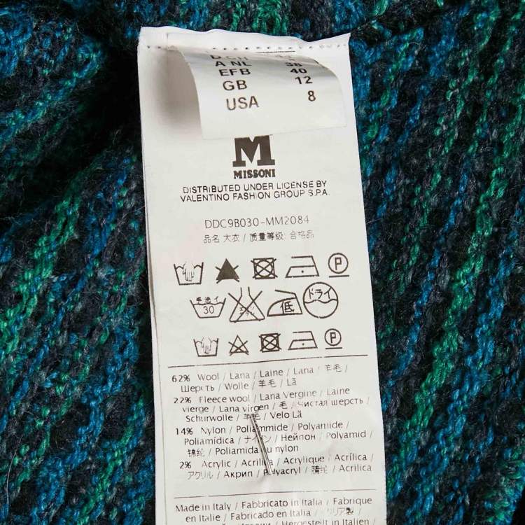 Pre Owned M Missoni Multicolor Patterned Knit Long Cardigan M